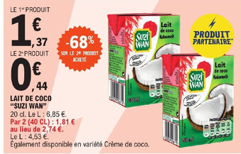 E.Leclerc LAIT DE COCO "SUZI WAN" offre