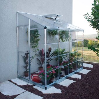 Gamm vert Serre polycarbonate adossée argent 2,90 m² - palram canopia offre