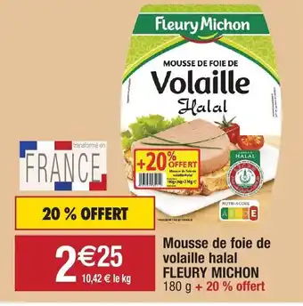 Migros Mousse de foie de volaille halal Fleury Michon offre