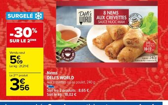 Carrefour Nems DÉLI'S WORLD offre