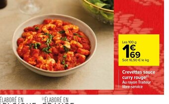 Carrefour Crevettes sauce curry rouge offre