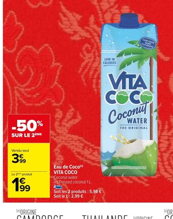 Carrefour Eau de Coco VITA COCO offre