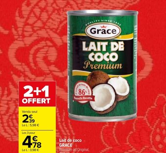 Carrefour Lait de coco GRACE offre