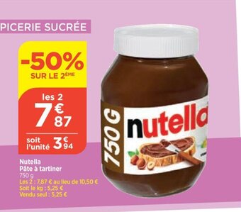 Bi1 Nutella Pâte à tartiner offre