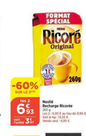 Bi1 Nestlé Recharge Ricorée offre