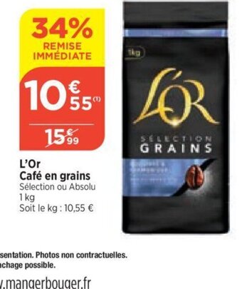 Bi1 L'Or Café en grains offre