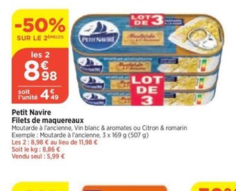 Bi1 Petit Navire Filets de maquereaux offre