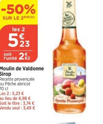 Bi1 Moulin de Valdonne Sirop offre