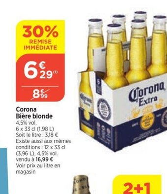 Bi1 Corona Bière blonde offre
