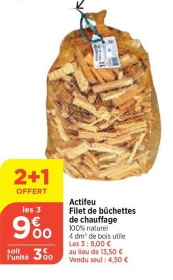 Bi1 Actifeu Filet de bûchettes de chauffage offre