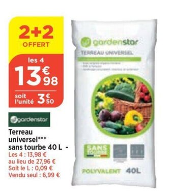 Terreau universel sans tourbe 40 L