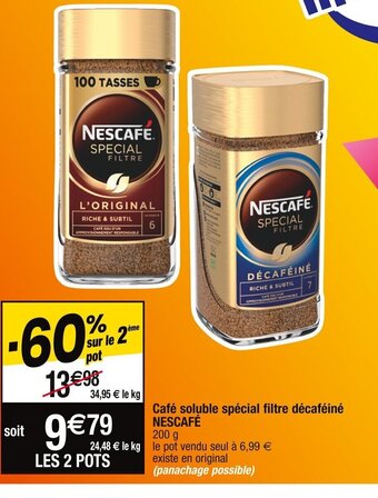 Cora x Carrefour Café soluble spécial filtre décaféiné NESCAFÉ offre