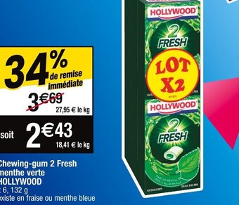 Chewing-gum 2 Fresh menthe verte