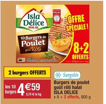 Burgers de poilet goût rôti halal