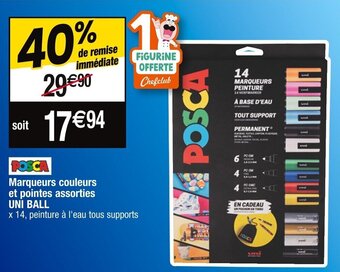 Marqueurs couleurs et pointes assorties UNI BALL