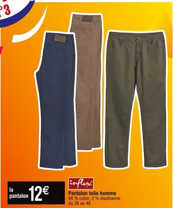 Cora x Carrefour Pantalon toile homme offre
