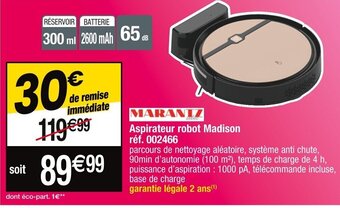 Cora x Carrefour Aspirateur robot Madison réf. 002466 offre