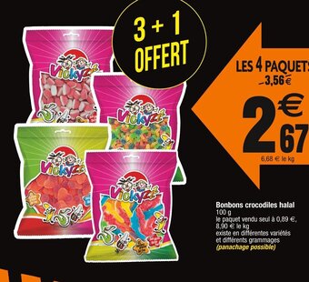 Cora x Carrefour Bonbons crocodiles halal 100 g offre