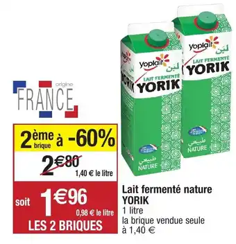 Lait fermenté nature Yorik