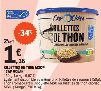 E.Leclerc RILLETTES DE THON MSC(³) "CAP OCÉAN" offre