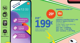 E.Leclerc SMARTPHONE REDMI 12(²) offre