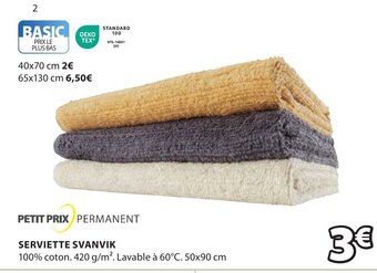 JYSK SERVIETTE SVANVIK offre