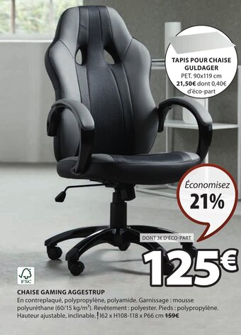 JYSK CHAISE GAMING AGGESTRUP offre