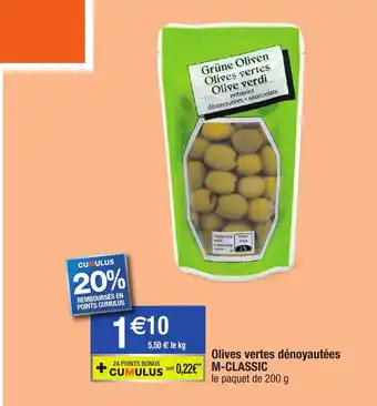 Olives verts dénoyautées M-Classic