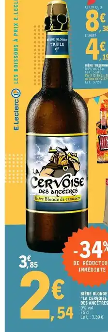 E.Leclerc Bière Blonde La Cervoise offre