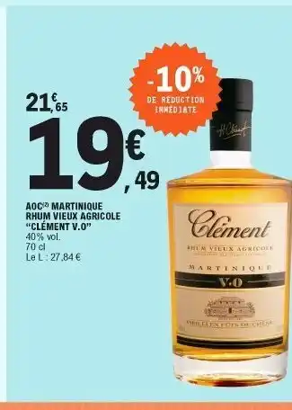 E.Leclerc AOC Martinique Rhum Vieux Agricole offre