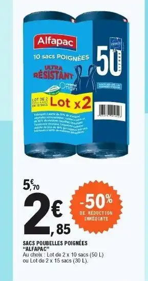 E.Leclerc Sacs Poubelles Poignées offre
