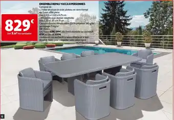 Auchan Ensemble Repas yucca 8 Personnes offre