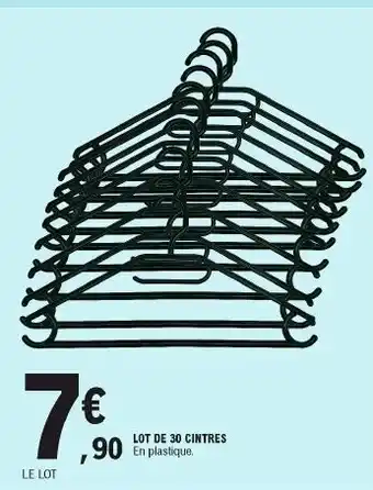 E.Leclerc Lot De 30 Cintres offre