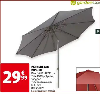 Auchan Parasol Alu push Up offre