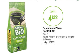 Casino Supermarchés CASINO BIO Café moulu Pérou offre