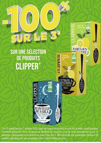Casino Supermarchés SUR UNE SÉLECTION DE PRODUITS CLIPPER offre
