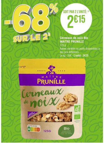 Cerneaux de noix Bio MAITRE PRUNILLE 125 g