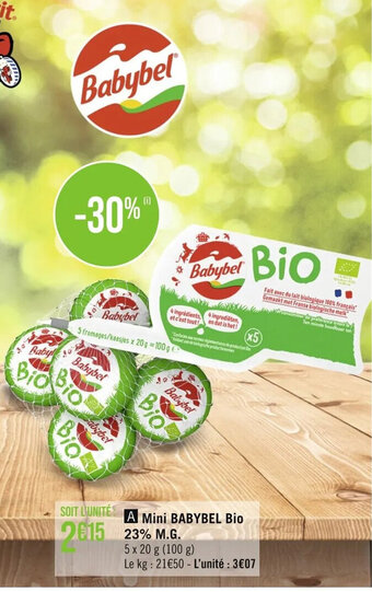Casino Supermarchés Mini BABYBEL Bio 2615 23% M.G. offre