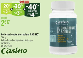 Casino Supermarchés Le bicarbonate de sodium Casino 500 g offre
