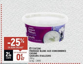 Spar Casino saveurs d’ailleurs tzatziki fromage blanc aux concombres offre