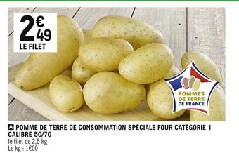 Pomme de terre de consommation spéciale four catégorie 1 calibre 50/70