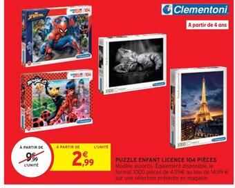 Intermarché Clementoni puzzle enfant licence 104 pièces offre