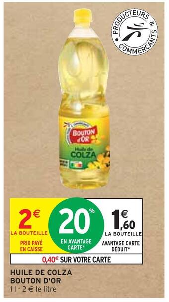 Intermarché Bouton d'or huile de colza offre