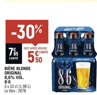 Spar 8 .6 bière blonde original 8,6% vol offre