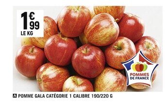 Petit Casino Pomme gala catégorie 1 calibre 190/220 g offre