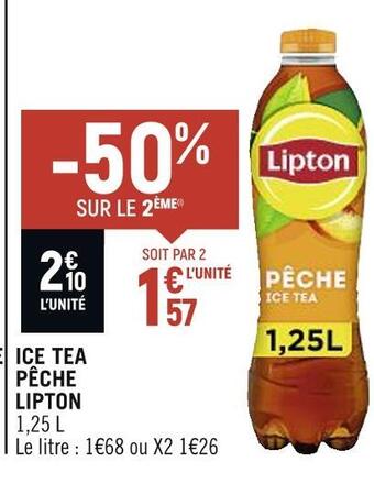 Petit Casino Lipton ice tea pêche offre
