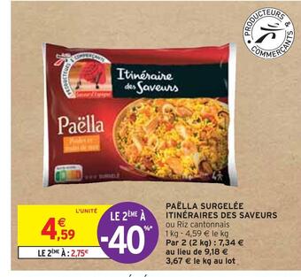 Intermarché Itinéraires des saveurs paëlla surgelée offre