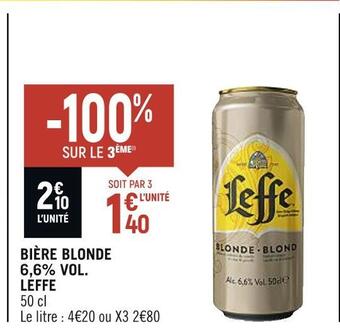 Leffe bière blonde 6,6% vol