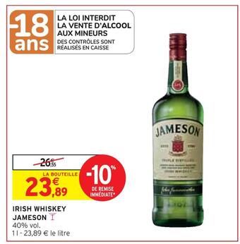 Intermarché Jameson irish whiskey offre