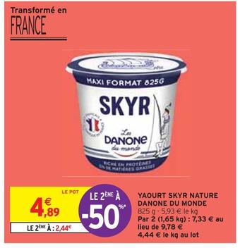 Intermarché Danone du monde yaourt skyr nature offre